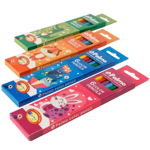 مداد رنگی 6 رنگ جعبه مقوایی پالمو