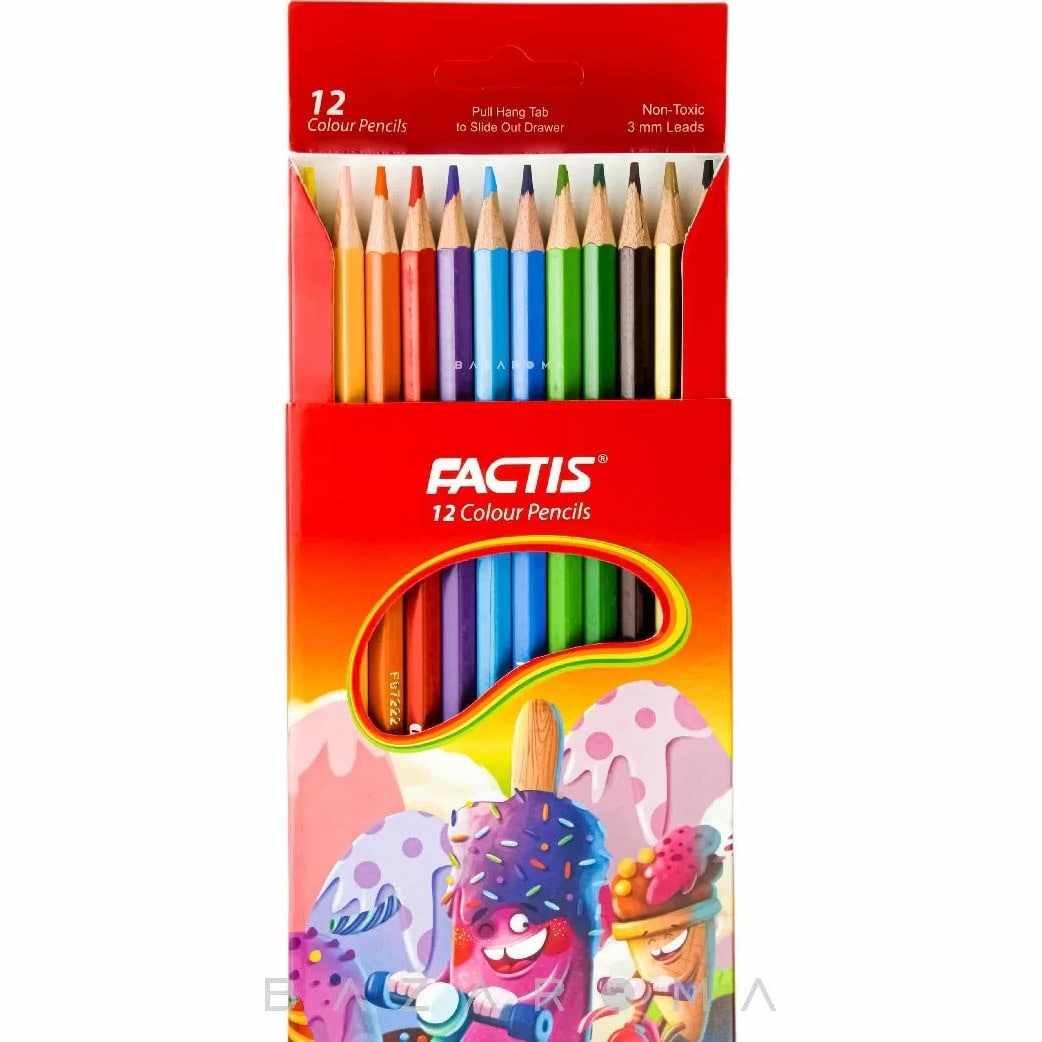 مداد رنگی 12 رنگ مقوایی فکتیس