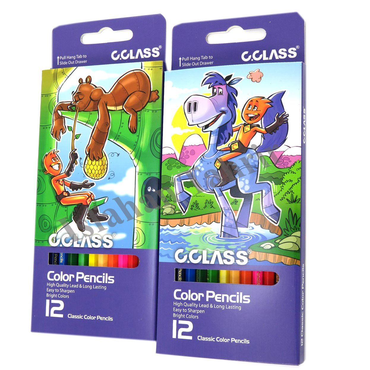 مداد رنگی 12 رنگ جعبه مقوایی برند سی کلاس