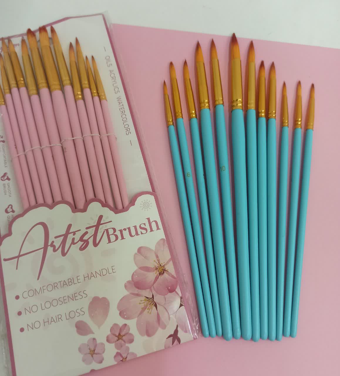 ست 12عددی قلمو هنری سرگرد پاستلی